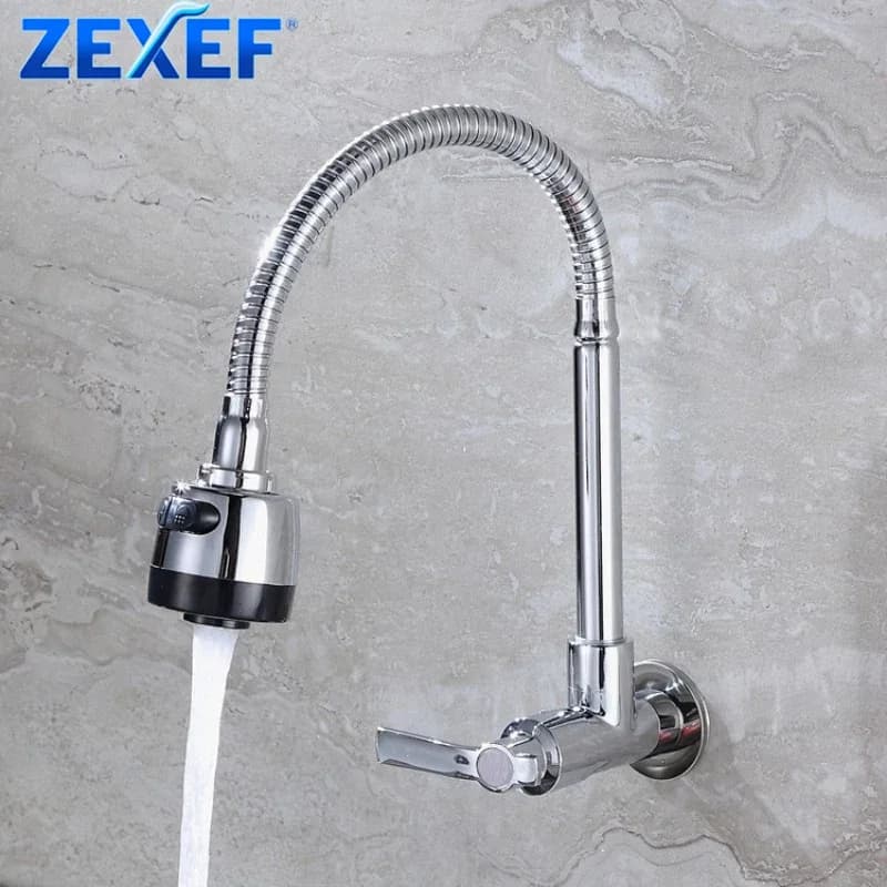 ZEXEF Articulated Faucet Kitchen sink Mixer Faucet for domestic use Wall mounting Swimwear Swimwear Modern accessory with flexible hole