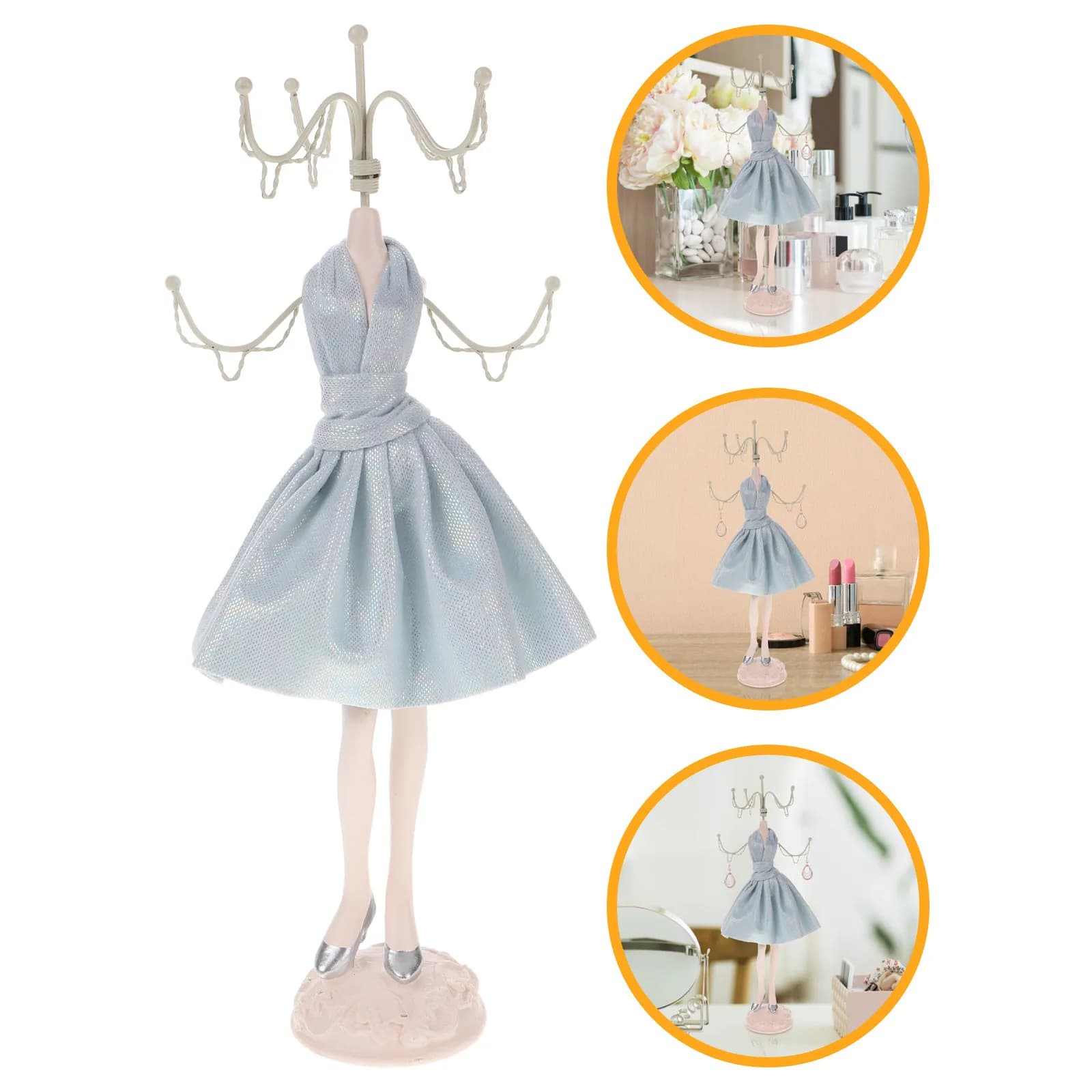 Espositore per Gioielli Vintage, Supporto per Collane a Manichino, Espositore per Collane, Organizzatore di Gioielli, Espositore per Ciondoli