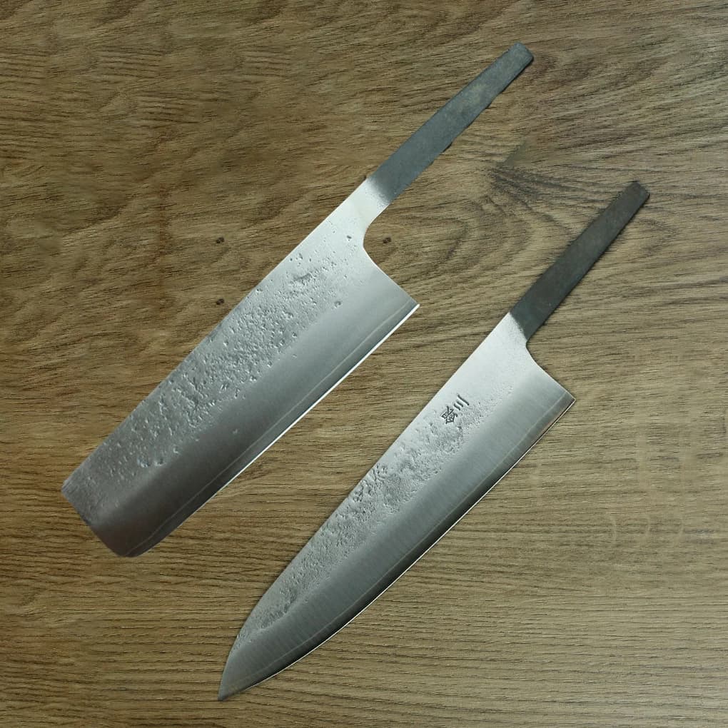 Acciaio Inossidabile Argento N. Coltello da Cucina Occidentale a 3 Lame Senza Manico, per Affettare Carne e Verdure, Gyuto, Petty, Nakiri