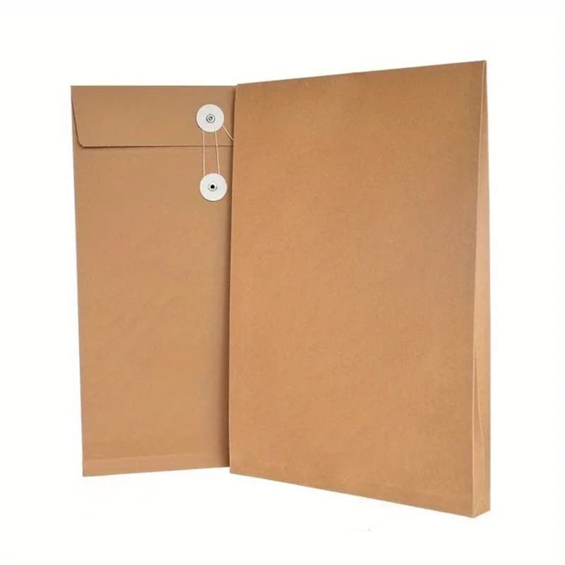 Busta Portadocumenti Premium in Carta Kraft A4 con Chiusura a Cordoncino per Ufficio e Scuola