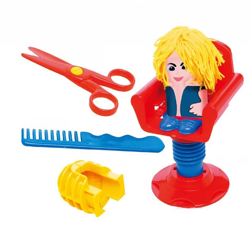 Bambini Playdough giocattolo per capelli stampo strumenti per tagliare i capelli fai da te piccoli piccoli strumenti per barbiere Set di stampi Puzzle per bambini migliori regali di compleanno