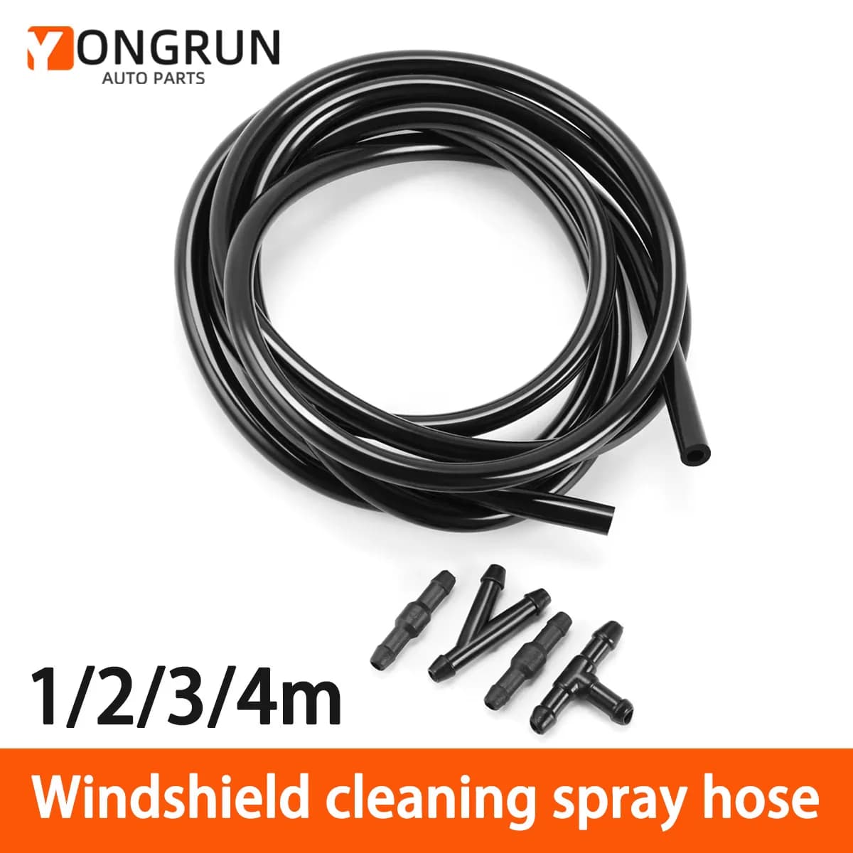 YONGRUN 1m 2m 3m 4m Automotive Windshield Cleaning Nozzle Hose T-Shaped Y-Shaped Branch Joint Universal Nozzle Hose Joint