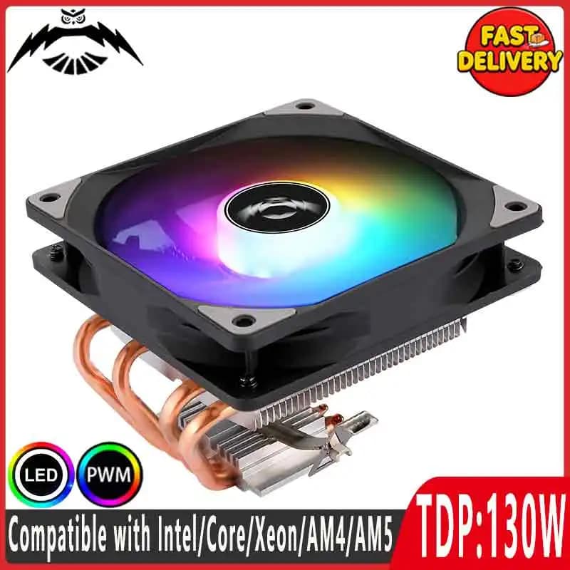 Compatibile con LGA115x 1200 1700 1851 2011 2066 x79 x99 AM4 AM5, dissipatore CPU per computer desktop, ventola da 120 mm, 2/4 heatpipe, raffreddamento ad aria.