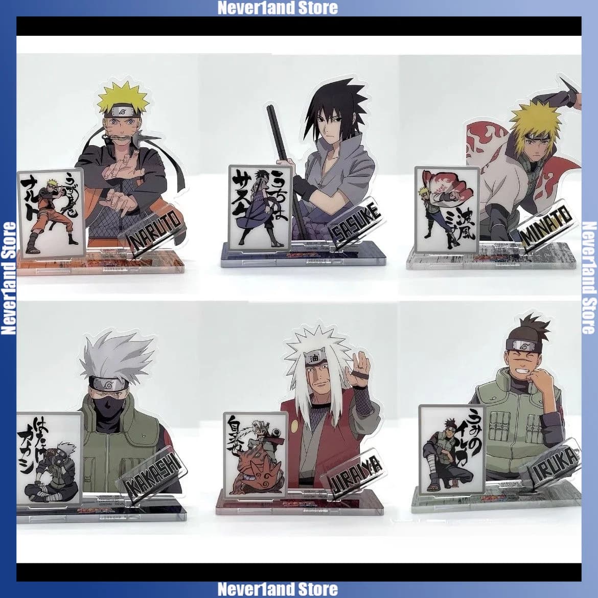 Placche Acriliche Naruto con Personaggi Sasuke e Kakashi, Ornamenti da Scrivania Anime, Decorazioni Fai-da-Te, Regalo da Collezione