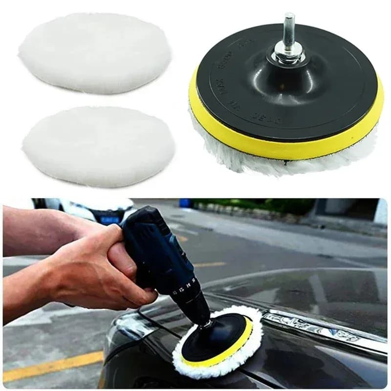 5PCS 3/4/5/pollici Kit di Lucidatura Tampone di Lucidatura Auto Ceretta Spugna Disco Ruota di Lana Auto Vernice Cura Lucidatore Pad Gadget Accessori