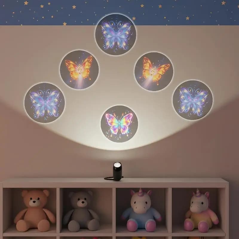 Lampada di Proiezione LED USB con Motivo a Farfalla per Decorazione del Soffitto, Luce Notturna Creativa con Effetto Sognante per Camera da Letto