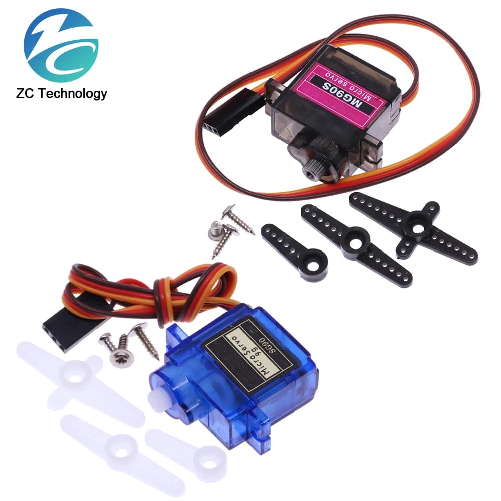 SG90 MG90S Servo Metal Gear for model helicopter boat for Arduino Toy Airplane Fixed Wing helicopter aircraft models 90 180 360