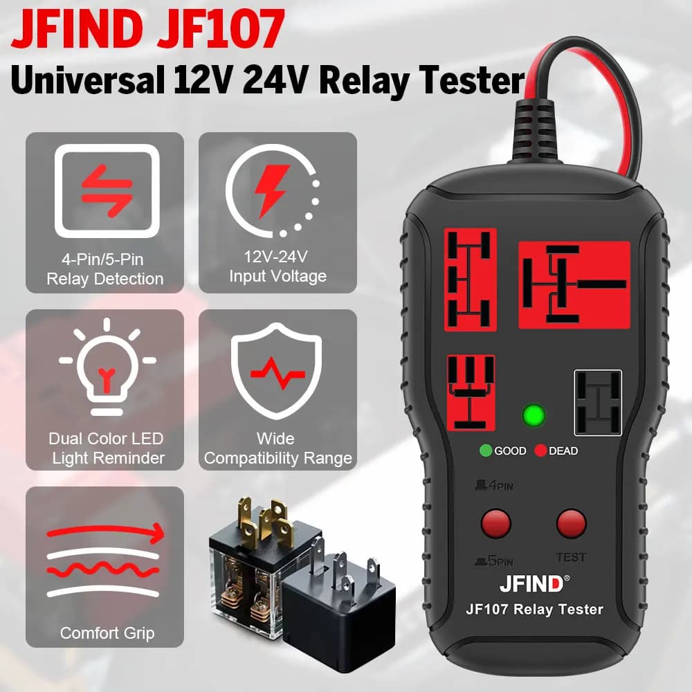 Car Relay Tester Voltage Tester Universal 12V 24V LED Indicator Light Automotive Car Battery Check Relay Diagnostic Tools