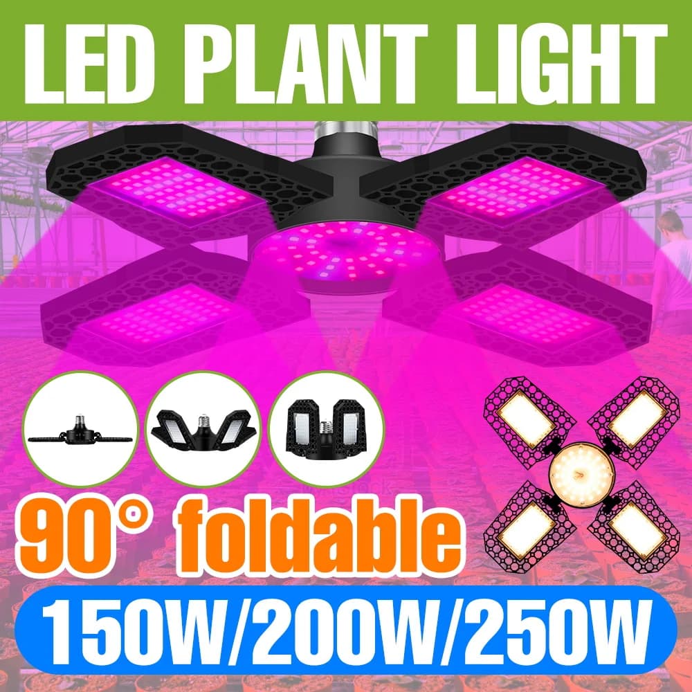 LED Lamp for Cultivation Plants Complete 250W 220V, Indoor Cultivation Light E27/E26 Deformable for Flowers, Seeds and Vegetables