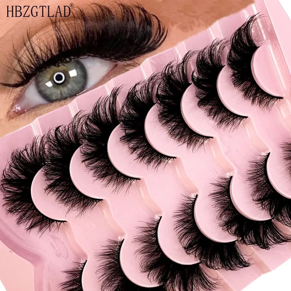 NUOVE Ciglia Cat Eye 5D Ciglia Finte Naturali Soffici Morbide Croce 7 paia Manga Ciglia Wispy Estensione Ciglia Naturali Trucco
