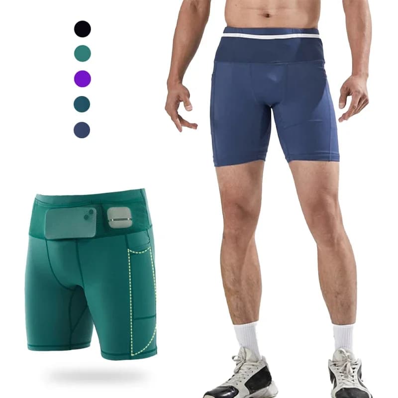 6 Pocket Men's Compression Shorts 3.0 Quick Drying Marathon Shorts for Training, Jogging, Cycling and Fitness