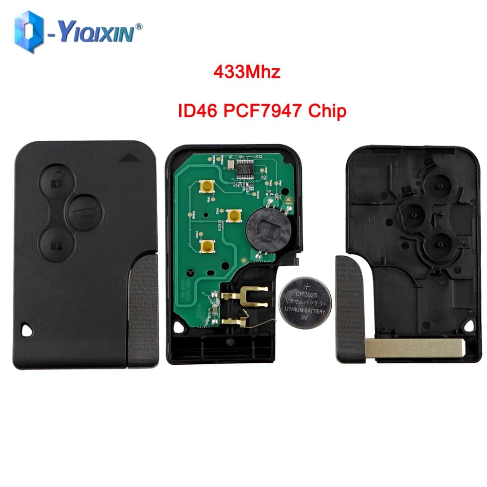 YIQIXIN ID46 PCF7947 Chip Smart Card Per Renault Megane 2 3 II Scenic II Grand Clio Logan 2003 - 2008 Inserto di Emergenza Lama Fob