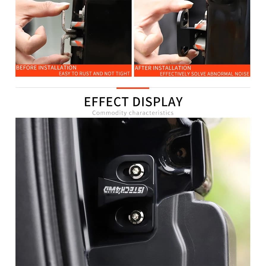 A73Q-Car Modifica Portellone Protezione Limitazione Fermacorda e ganci Risolvi Rumore anomalo Serratura Della Porta Fibbia Per Toyota FJ Cruiser 06-21