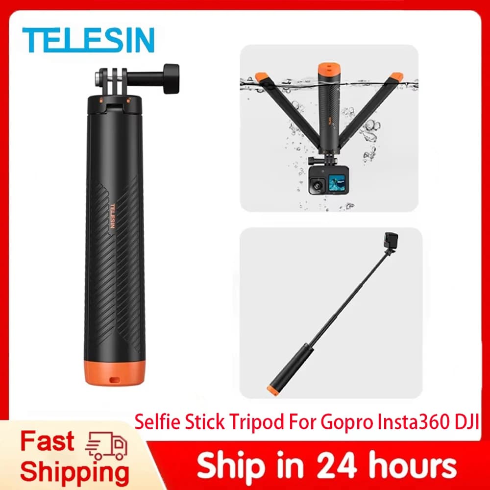 TELESIN Subacquea Galleggiabilità Bar Diving Allungabile Selfie Stick Treppiede Per Gopro Insta360 DJI OSMO Action Camera Accessori