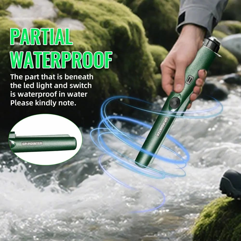 Protable NEW High QualityHandheld Metal Detector GP-pointer Waterproof Positioning Rod Detecting With Bracelet LED Lights