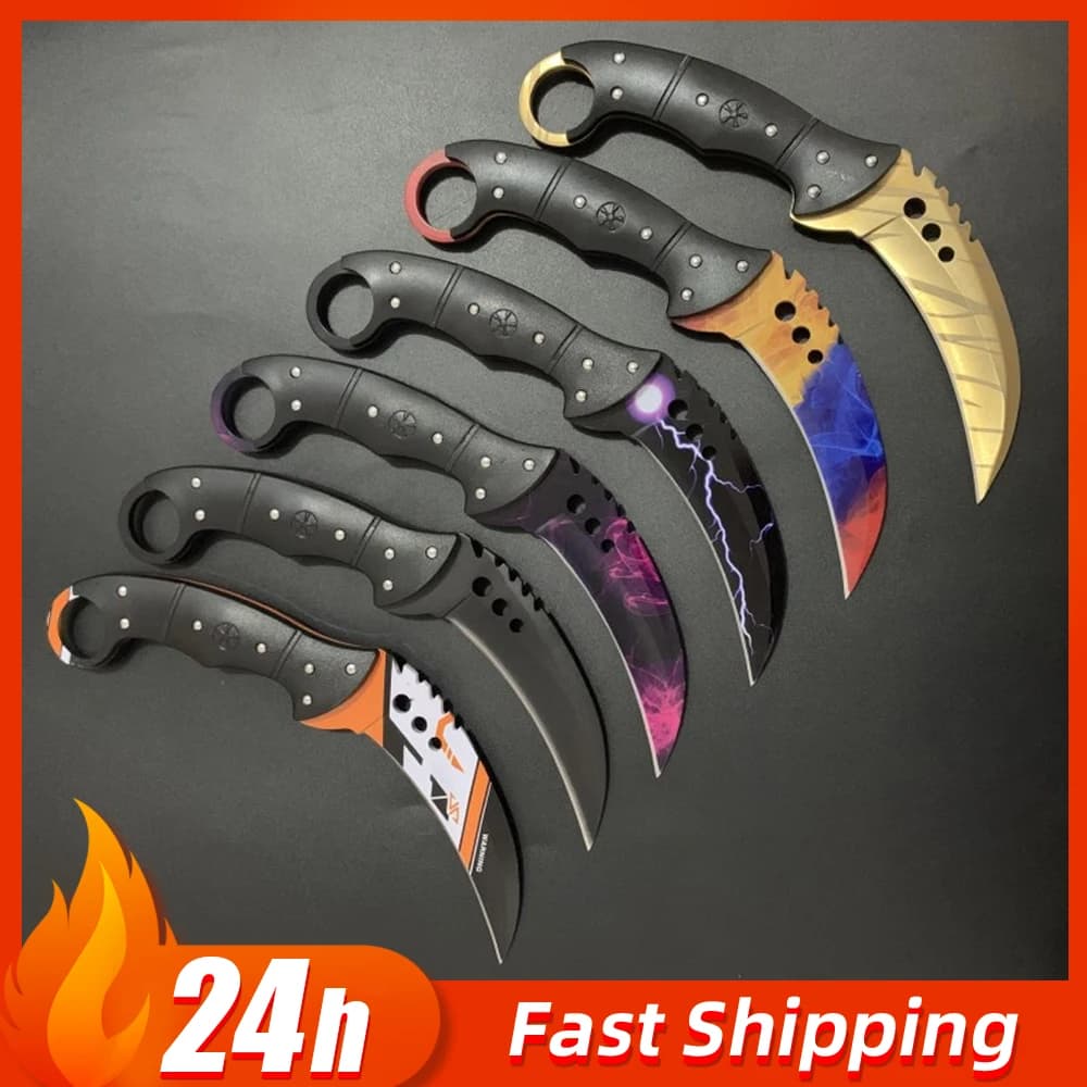 Coltello Karambit non affilato da 18 cm per Go Game, modello di arma per autodifesa all'aperto, ornamento da scrivania, regalo per ragazzi