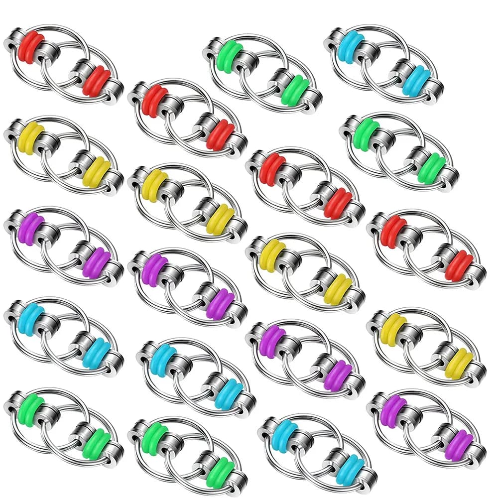4pcs catena di decompressione catena della bicicletta portachiavi Antistress mano Spinner Finger Fidget Autisme Flipo Flip ansia Antistress