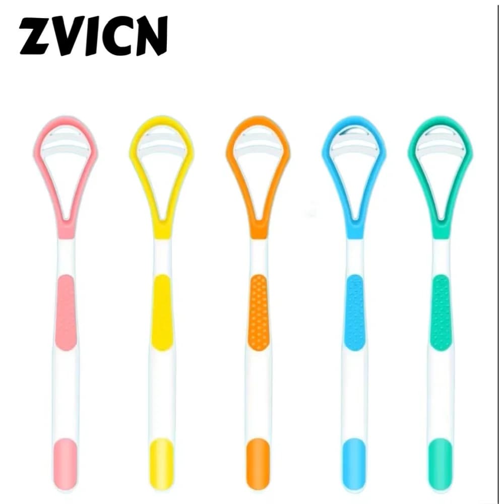 Tongue scraper with brush for tongue coating, cleaning brush, double-sided tongue scraper for toothbrush, 1 PZ