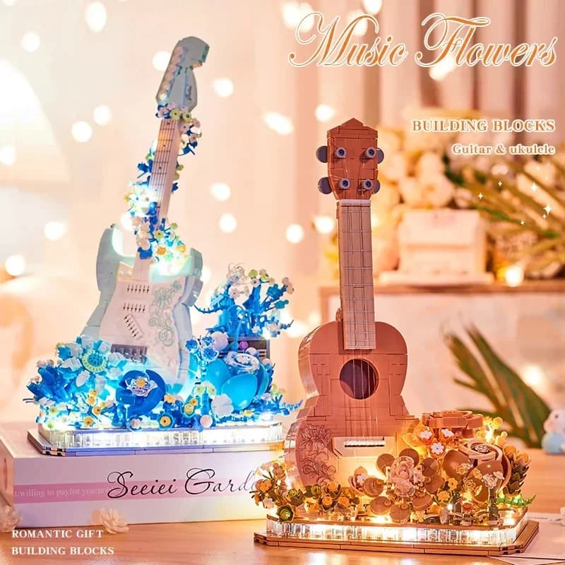 MOC Ghiaccio Neve Cristallo Uccello Fiore Cascata Blocchi di costruzione Assemblaggio fai-da-te Ornamento educativo Giocattolo Regalo di compleanno per ragazza