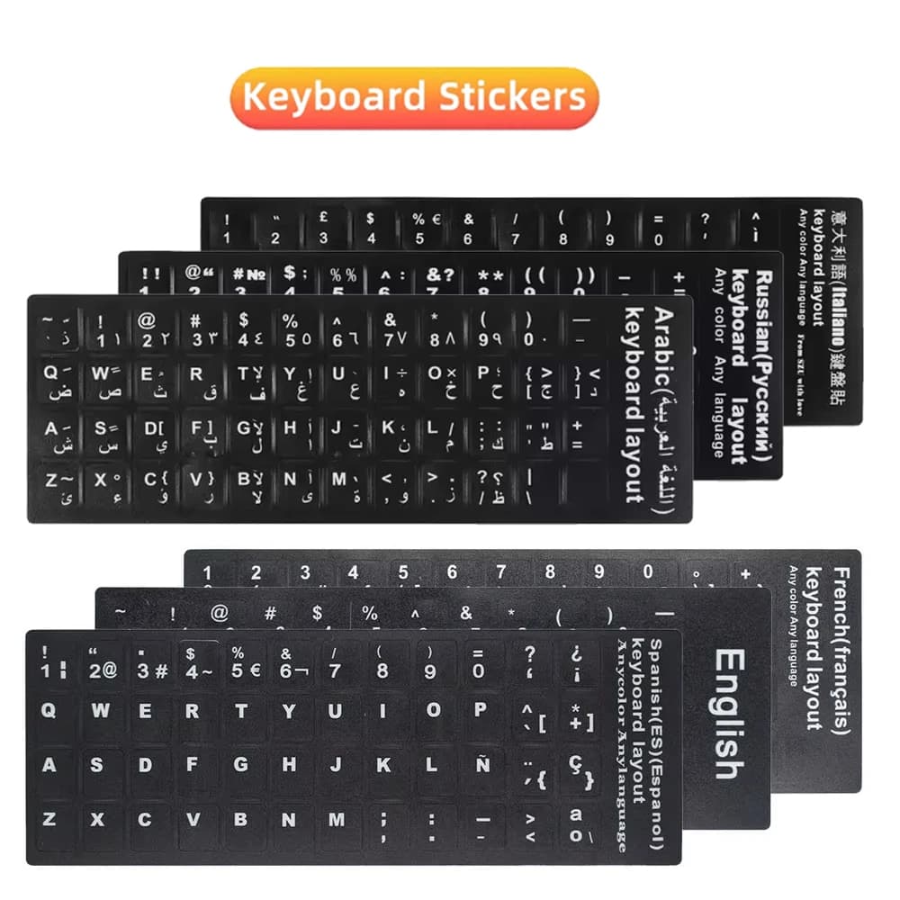 Wall decals for Ukrainian keyboard Russia Korean Arabic French espagnol portugais notebook stickers for desktop computer buttons