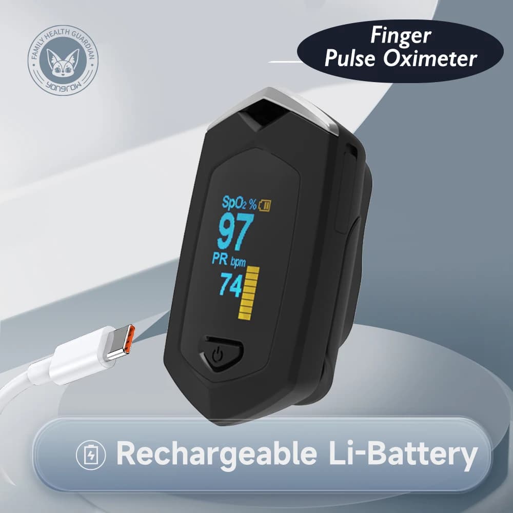 Yongrow Medical Rechargeable Digital Pulse Oxygen Saturation Meter Ditus SPO2 PR Monitor Oximeter