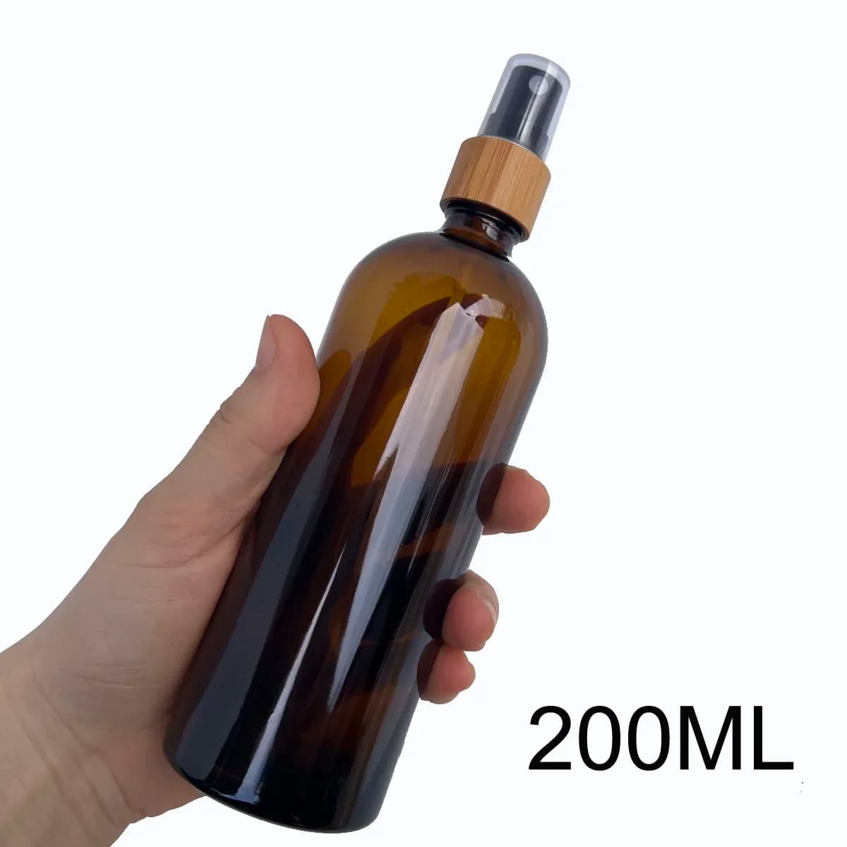 Flaconi spray in vetro da 1X3x 8x 200 ml con ugello atomizzatore in bambù naturale, bottiglia ricaricabile per oli essenziali, profumi e liquidi