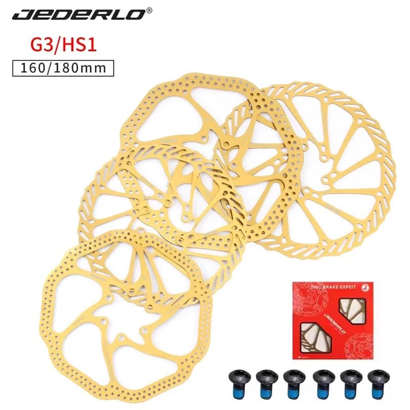 Rotori Freno per Bicicletta MTB G3/HS1 160mm 180mm, Rotore Freno Dorato ad Alta Resistenza, 6 Fori in Acciaio Inossidabile, Accessori per Mountain Bike