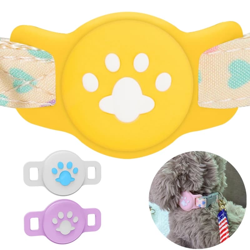 Per custodia protettiva Airtag Custodia in silicone carina adatta per collare per cani e gatti Anti-smarrimento Anti-graffio Anti-caduta Accessori per animali domestici