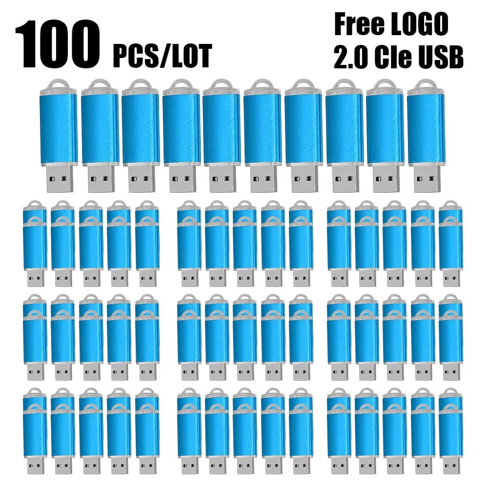 Chiavetta USB ad alta velocità personalizzata da 100 pezzi Pen Drive 4 GB 8 GB 16 GB 32 GB 64 GB 2. 0 Memoria Stick Memoria Flash Drive Pendrive