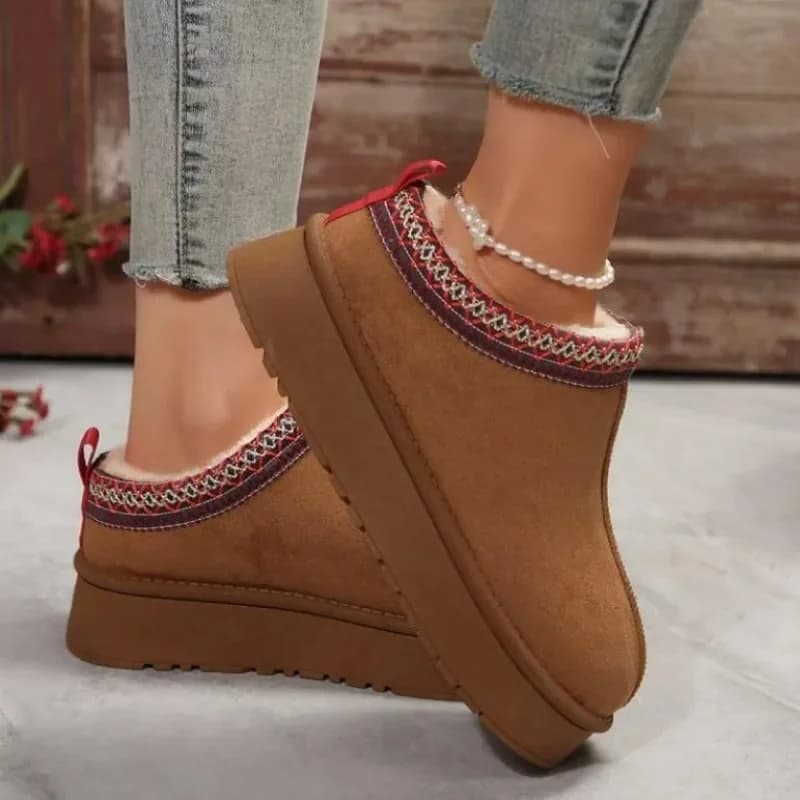 Chelsea Ankle Boots Women Winter New Brand Fur Short Plush Warm Flats Slippers Platform Shoes Swimsuit Botas Cotton Shoes