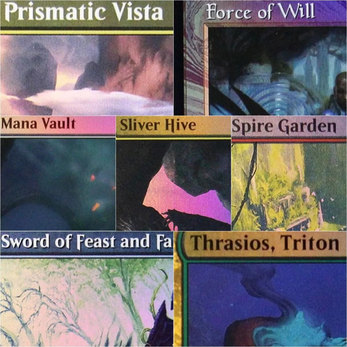 Carte Proxy Magiche Foilate di Alta Qualità: "Exotic Orchard/Expedition Map/Sol Ring" per Giochi da Tavolo e Carte Collezionabili