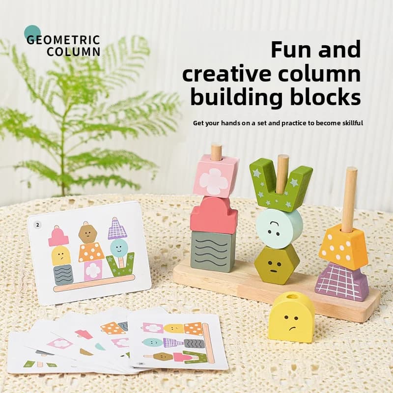 Blocchi di costruzione della colonna plug-in creativa del carattere dei bambini particelle di grandi dimensioni edificio di immagini per bambini intellettuali per l'educazione precoce