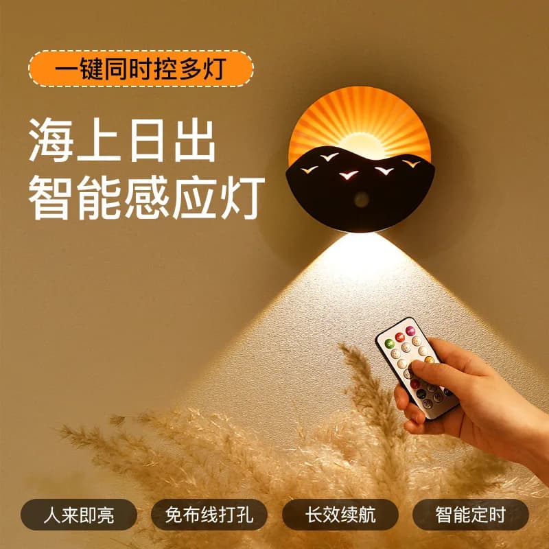 Camera da letto telecomandata, comodino, corridoio, scala, soggiorno, faretto, luce a induzione ricaricabile, lampada da scrivania a LED