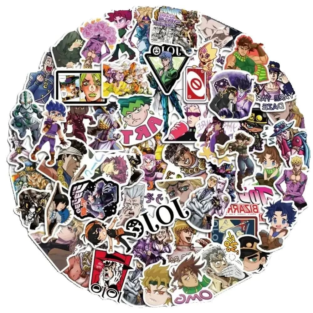 Decorazione adesiva impermeabile per computer portatile con doodle Jojo Adventure Road, 50 pezzi