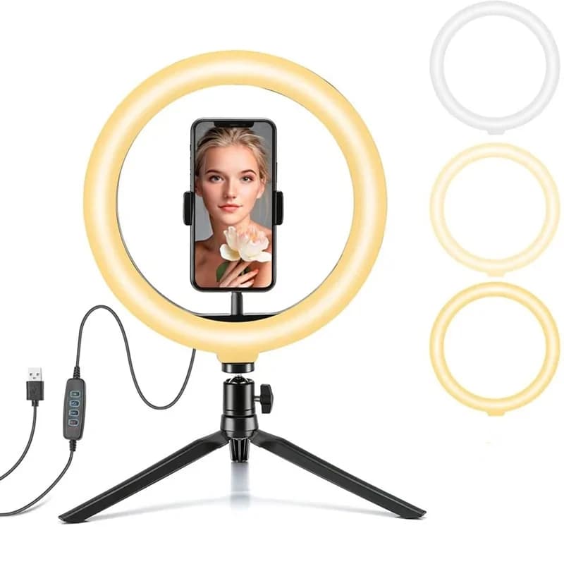 26 cm LED Selfie Anello luminoso Fotografia Video Luce 12 pollici RingLight Supporto per telefono Treppiede Luce di riempimento Lampada dimmerabile Trepied Streaming