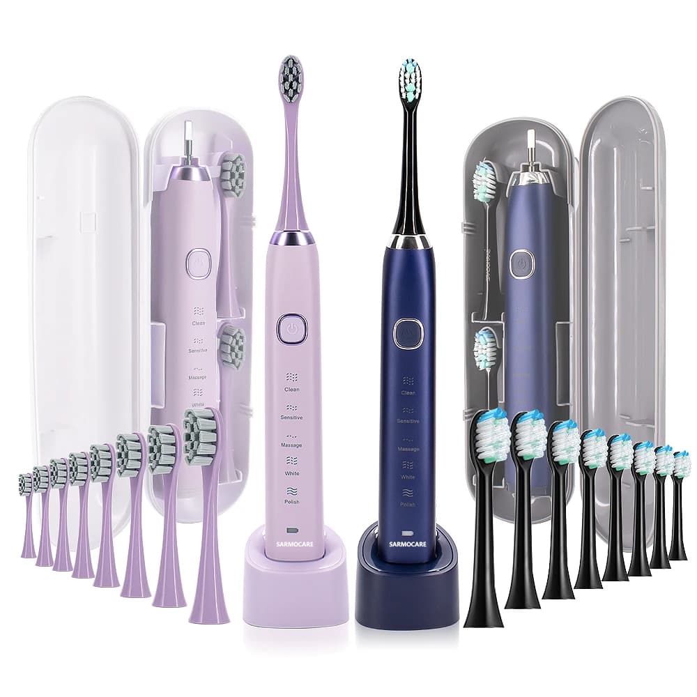 USB rechargeable electric toothbrush for adults with 5 modes and 8 spare heads