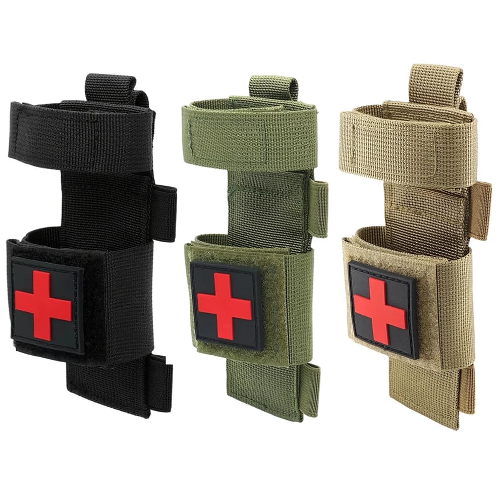 1 pz. Custodia Tattica Molle per Laccio Emostatico, Portatile, Militare, per Pronto Soccorso, Porta Torcia, Custodia per Forbici Mediche da Trauma