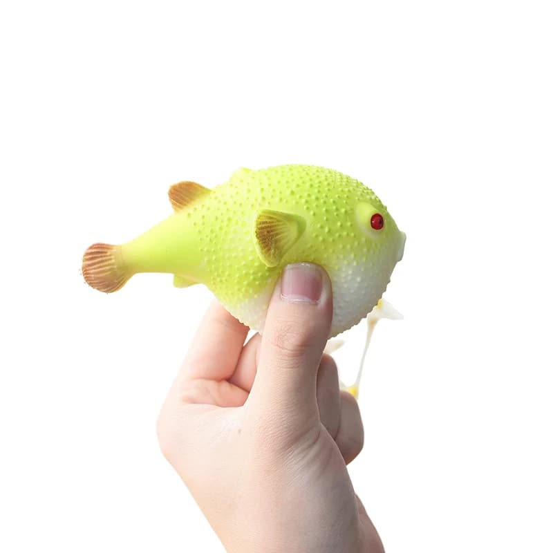 Divertimento Rotondo Angry Puffer Pesce Spremere Giocattolo antistress Giocattolo con punta delle dita Palla antistress Agitarsi Giocattolo per bambini Kawaii Puffer Pesce Regalo per bambini