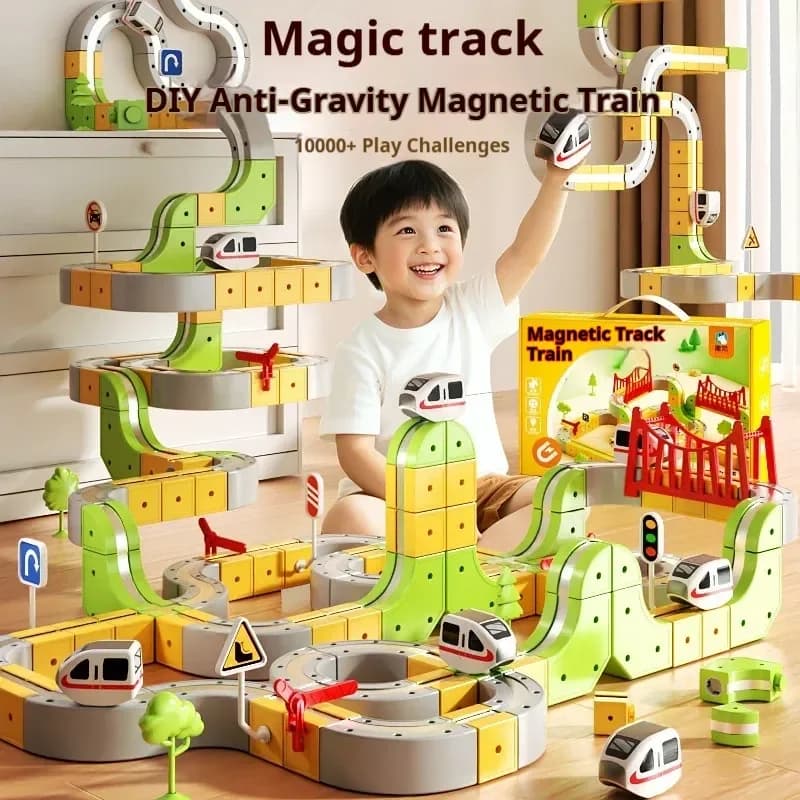 2025 Treno fai da te giocattolo per ragazzi Pista magnetica in continua evoluzione Veicolo elettrico Modello in miniatura Giocattoli Educazione Giocattoli per bambini Regali