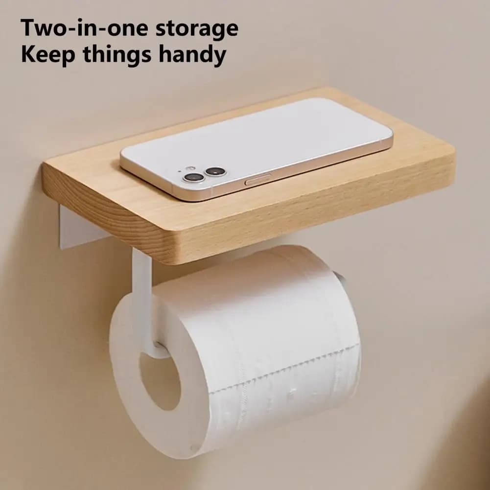 Porta fazzoletti in legno Doppio salvaspazio Durevole Porta fazzoletti di carta igienica per hotel Accessori per gadget da bagno
