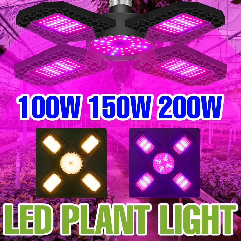200W LED Cultivation Plant The Complete Mirror Lamp 220V Indoor Cultivation Lamp E27/E26 Deformable Flowers Vegs Filling Lighting