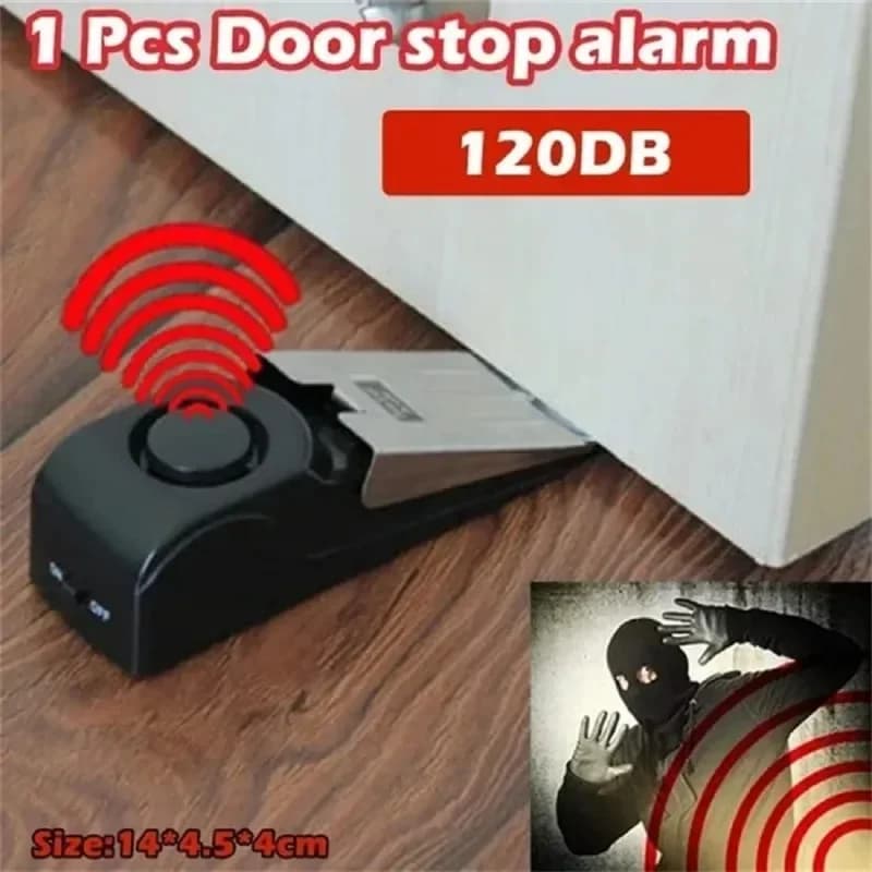 Allarme di arresto della porta 125 DB sistema di arresto antifurto antifurto a forma di cuneo fermaporta sistema di blocco blocco di allarme per la casa dell'hotel