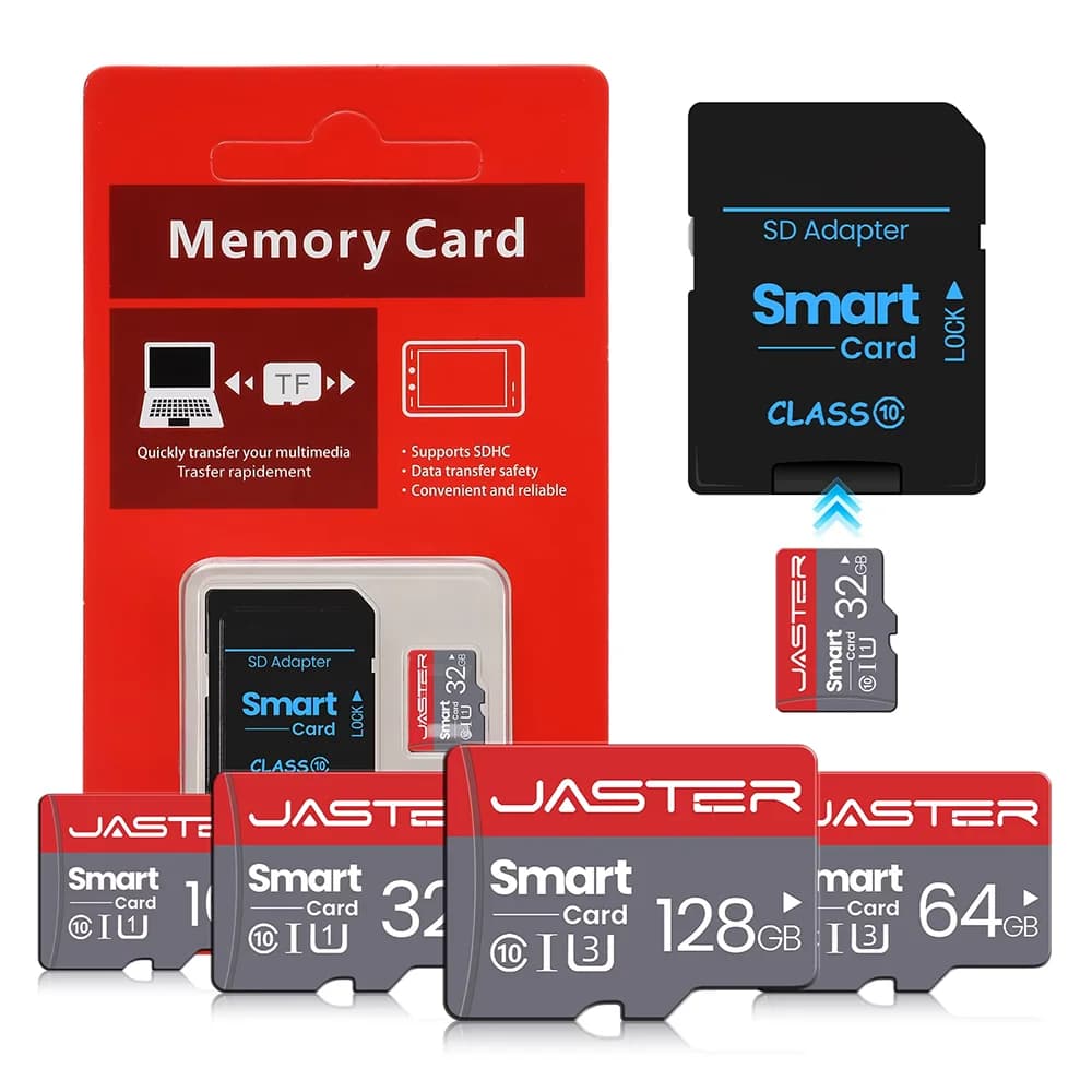 JASTER Scheda di memoria Mini SD ad alta velocità da 256 GB Classe 10 Micro TF flash USB pen drive card 4 GB 8 GB 16 GB 32 GB 64 GB 128 GB per smartphone
