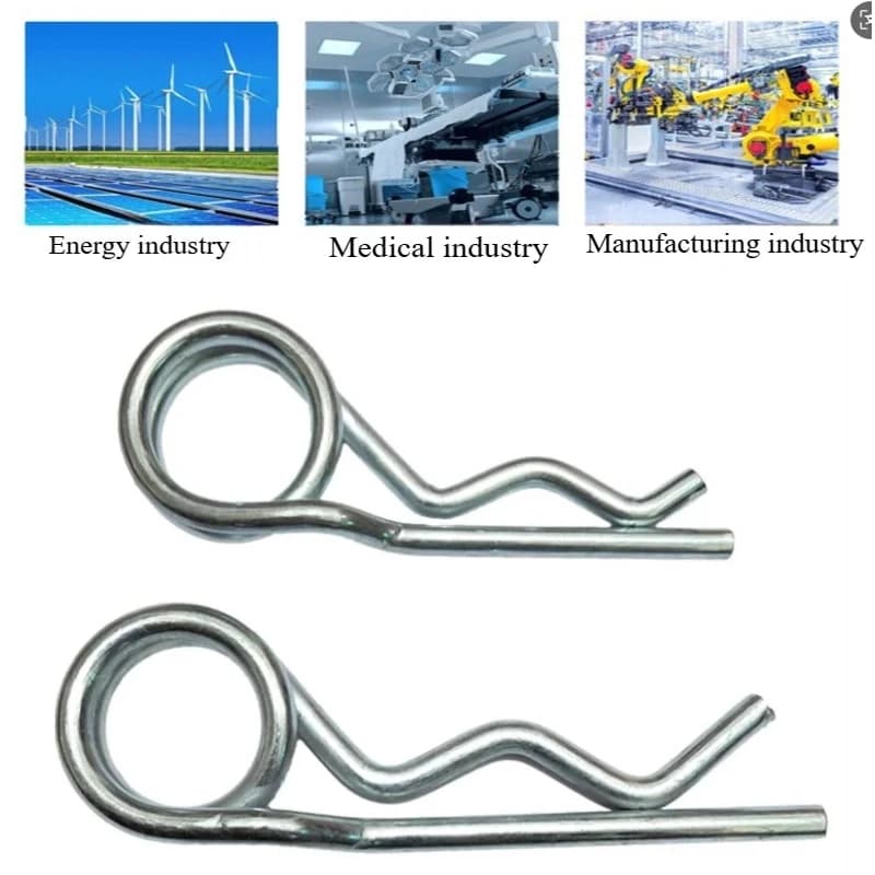 DRELD 20/10/5/2/1pcs Coppette a doppio anello in acciaio Doppia bobina R Clip di fissaggio Coppette Perni per capelli per rimorchio Passeggino Barca da carico