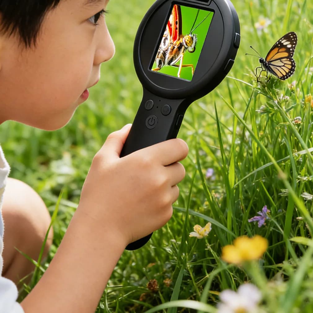 Microscopio Digitale Elettronico Portatile con Schermo da 2,4 Pollici, Zoom 50-500x, Lente d'Ingrandimento HD con Modalità Luce/Luce UV