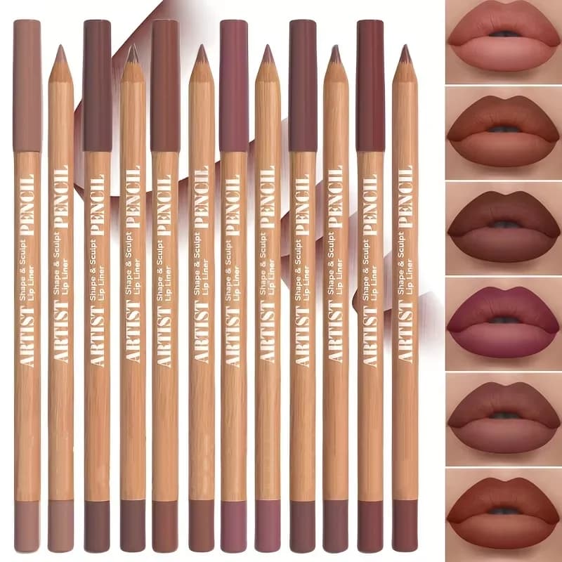 6 piece velvet opaque lip pencil set - Long-lasting versatility Long-lasting lip makeup Matita lips berries, brown, pink