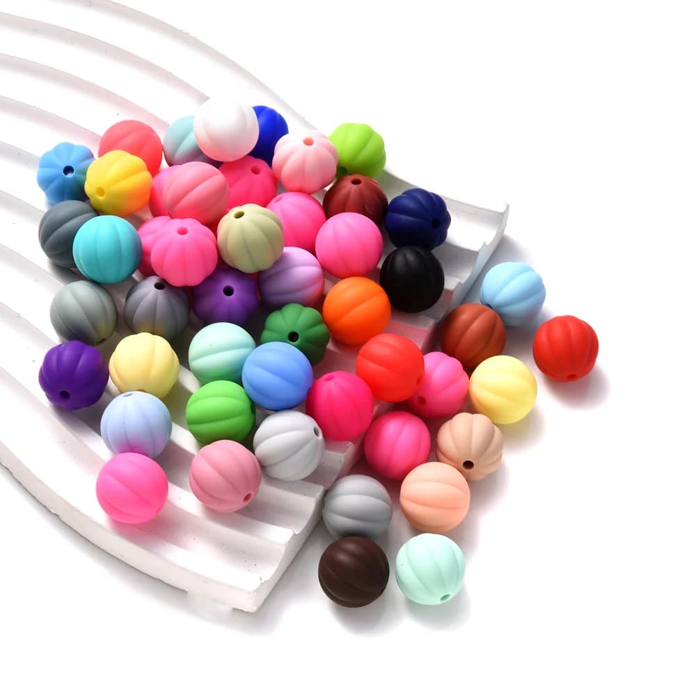 50 pz Perline di Silicone per Uso Alimentare 15mm Lanterna Colorata Rotonda Perline Massaggiagengive Per Il Bambino Ciuccio Catena Gioielli FAI DA TE Che Fanno Accessorio
