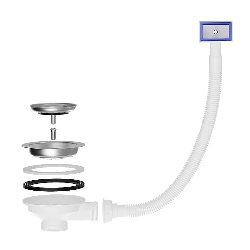 Kit di rifiuti di drenaggio 110MM/114MM Filtro per lavello da cucina Set di scarico per cestello per tubo fognario da cucina in acciaio inossidabile