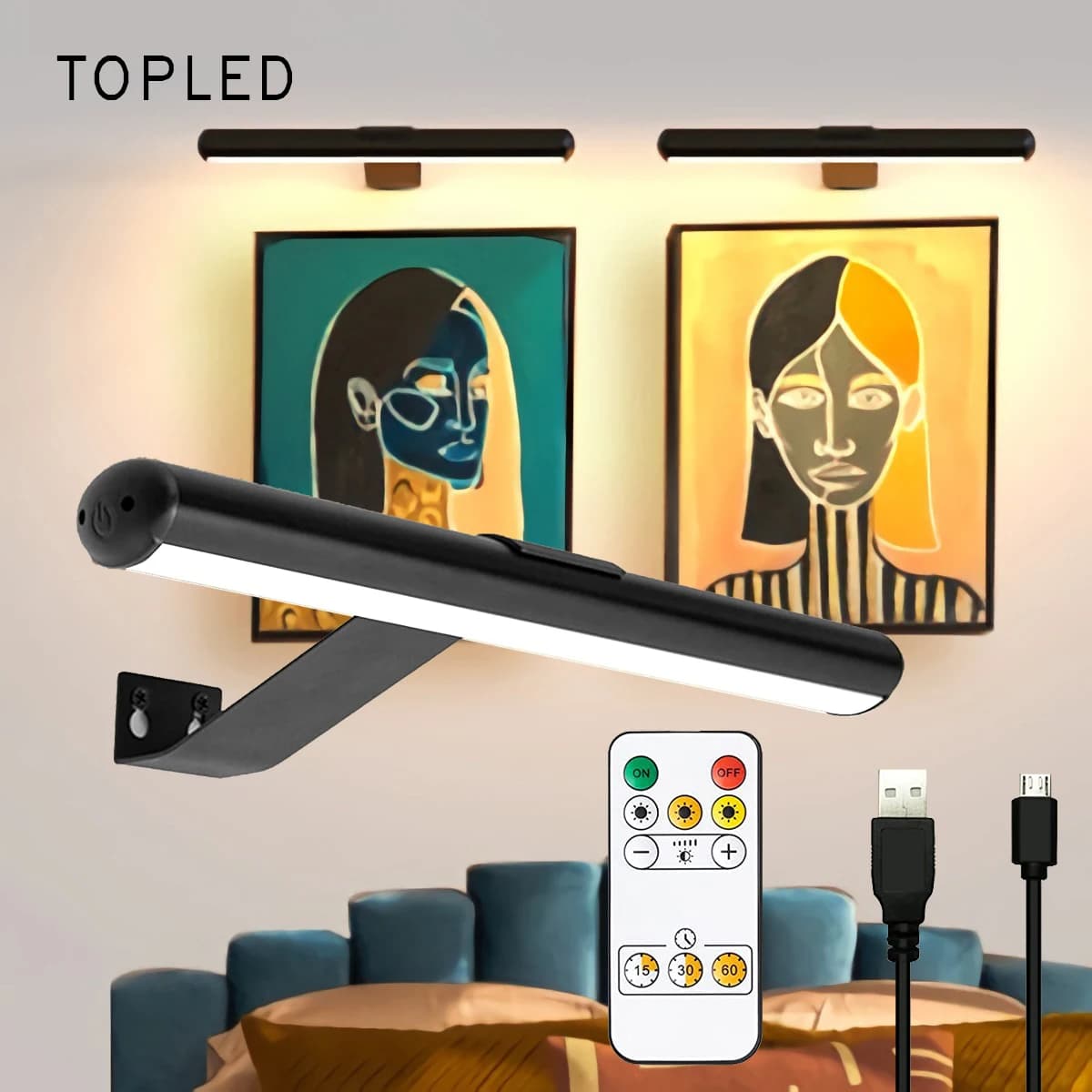 Pittura immagine ritratto di luce con soggiorno a distanza lampada da parete Wireless Display artistico foto a batteria ricaricabile