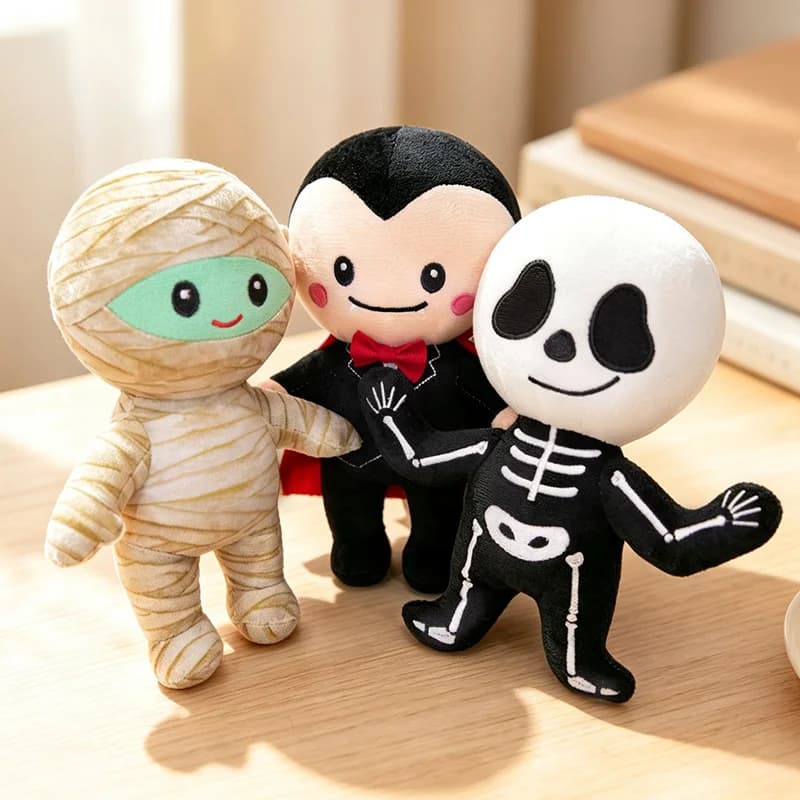 25cm Cartoon Cute Halloween Plush Doll Vampire Skull Mummy Plush Toy Home Festival Decoration Holiday Gift For Children